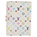 LOUIS VUITTON Monogram Multicolor Agenda PM Cover White R20896 LV Auth 199066-2