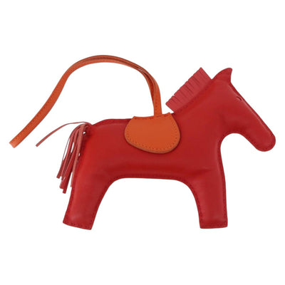 HERMES Rodeo Charm Leather Red Orange Auth 199067M - 0