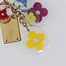 LOUIS VUITTON Porte Cles Fleur Charm Metal Gold Clear M60046 LV Auth 199068-7