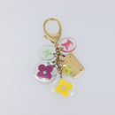 LOUIS VUITTON Porte Cles Fleur Charm Metal Gold Clear M60046 LV Auth 199068-8