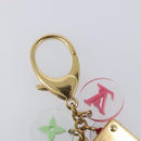 LOUIS VUITTON Porte Cles Fleur Charm Metal Gold Clear M60046 LV Auth 199068-9