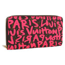 LOUIS VUITTON Monogram Graffiti Zippy Wallet Pink M93710 LV Auth 199073V-1