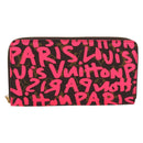 LOUIS VUITTON Monogram Graffiti Zippy Wallet Pink M93710 LV Auth 199073V-13