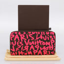 LOUIS VUITTON Monogram Graffiti Zippy Wallet Pink M93710 LV Auth 199073V-12