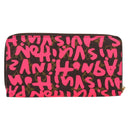 LOUIS VUITTON Monogram Graffiti Zippy Wallet Pink M93710 LV Auth 199073V-2