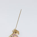 CHANEL COCO Mark Heart Brooch Metal Gold Tone Pink CC Auth 199074M-10