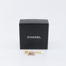 CHANEL COCO Mark Heart Brooch Metal Gold Tone Pink CC Auth 199074M-12