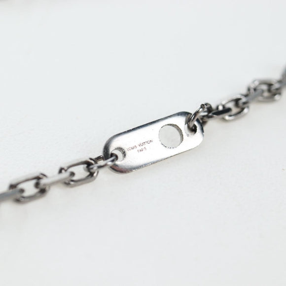 LOUIS VUITTON LV Initials Necklace Metal Silver Blue M80208 LV Auth 199075SAM