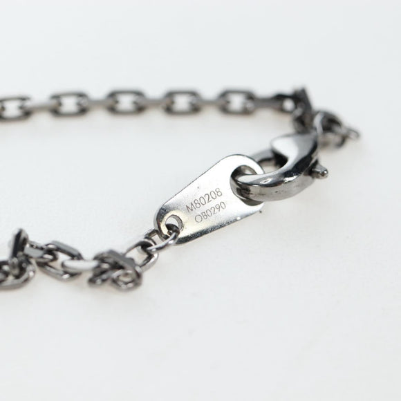 LOUIS VUITTON LV Initials Necklace Metal Silver Blue M80208 LV Auth 199075SAM