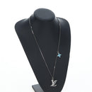 LOUIS VUITTON LV Initials Necklace Metal Silver Blue M80208 LV Auth 199075SAM-15