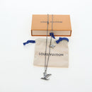 LOUIS VUITTON LV Initials Necklace Metal Silver Blue M80208 LV Auth 199075SAM-16