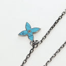 LOUIS VUITTON LV Initials Necklace Metal Silver Blue M80208 LV Auth 199075SAM-5
