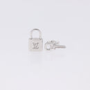 LOUIS VUITTON Boutondu Manchette Cadena & Key Cuffs Ag925 Silver LV Auth 199076V-20