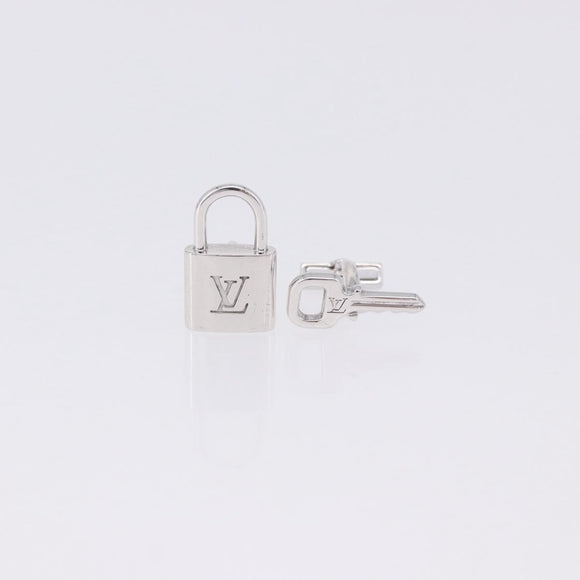 LOUIS VUITTON Boutondu Manchette Cadena & Key Cuffs Ag925 Silver LV Auth 199076V