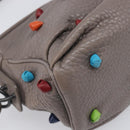 BOTTEGA VENETA Shoulder Bag Leather Gray Multicolor 210993 Auth 199078A-11
