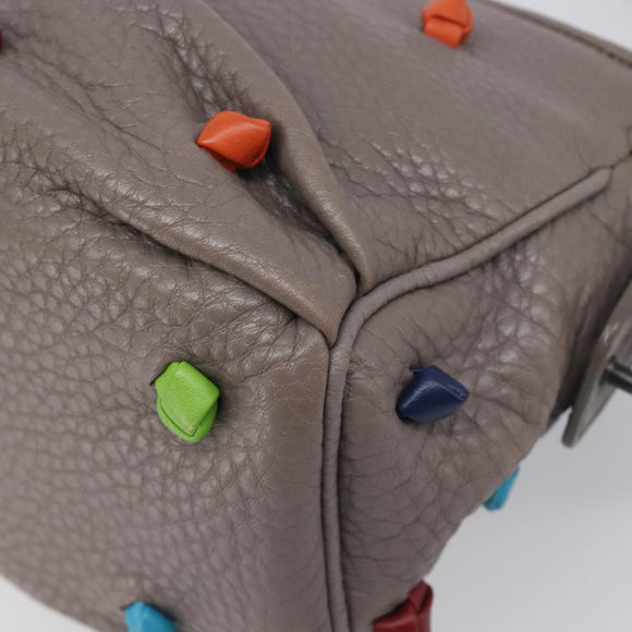 BOTTEGA VENETA Shoulder Bag Leather Gray Multicolor 210993 Auth 199078A
