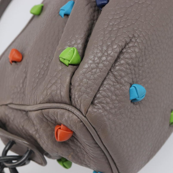 BOTTEGA VENETA Shoulder Bag Leather Gray Multicolor 210993 Auth 199078A