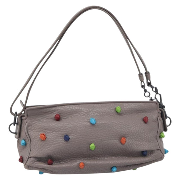 BOTTEGA VENETA Shoulder Bag Leather Gray Multicolor 210993 Auth 199078A