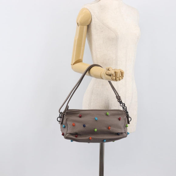 BOTTEGA VENETA Shoulder Bag Leather Gray Multicolor 210993 Auth 199078A