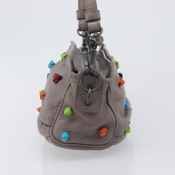 BOTTEGA VENETA Shoulder Bag Leather Gray Multicolor 210993 Auth 199078A