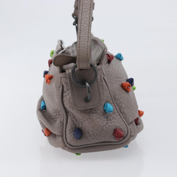 BOTTEGA VENETA Shoulder Bag Leather Gray Multicolor 210993 Auth 199078A