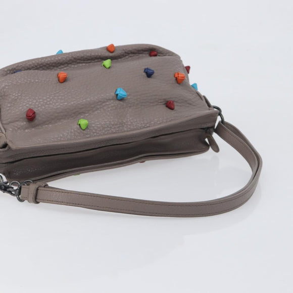 BOTTEGA VENETA Shoulder Bag Leather Gray Multicolor 210993 Auth 199078A
