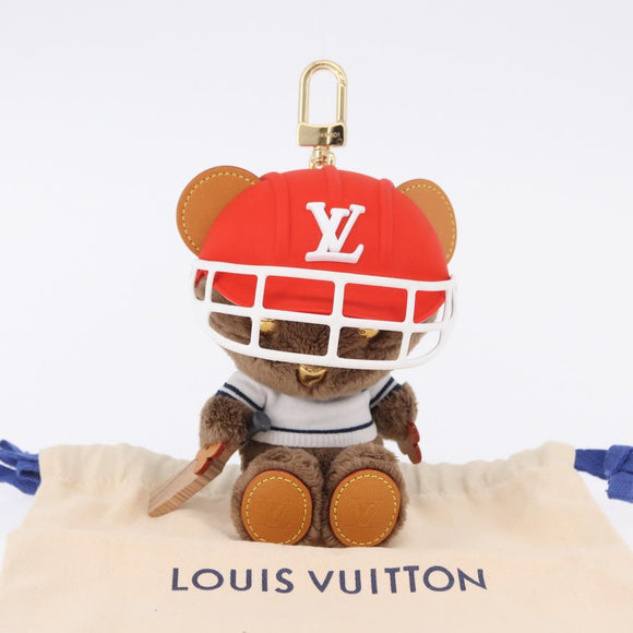 LOUIS VUITTON LV Louis Bear Cricket Bag Charm Fur Brown M03678 LV Auth 199080SAM