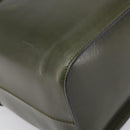 CELINE Star Ball Vanity Hand Bag Leather Khaki Gold Auth 199090A-16