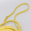 CELINE Big Bag Bucket Nano Hand Bag Leather 2way Yellow Silver Auth 199091M-10