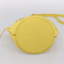 CELINE Big Bag Bucket Nano Hand Bag Leather 2way Yellow Silver Auth 199091M-11