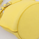 CELINE Big Bag Bucket Nano Hand Bag Leather 2way Yellow Silver Auth 199091M-13