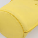 CELINE Big Bag Bucket Nano Hand Bag Leather 2way Yellow Silver Auth 199091M-14