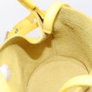 CELINE Big Bag Bucket Nano Hand Bag Leather 2way Yellow Silver Auth 199091M-17