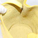 CELINE Big Bag Bucket Nano Hand Bag Leather 2way Yellow Silver Auth 199091M-18