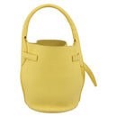CELINE Big Bag Bucket Nano Hand Bag Leather 2way Yellow Silver Auth 199091M-3