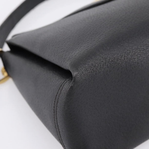 GUCCI Hand Bag Leather Black Gold 000 406 1080 Auth 199095