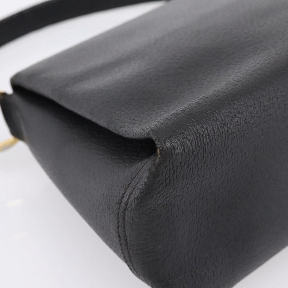 GUCCI Hand Bag Leather Black Gold 000 406 1080 Auth 199095