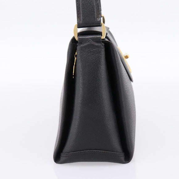 GUCCI Hand Bag Leather Black Gold 000 406 1080 Auth 199095