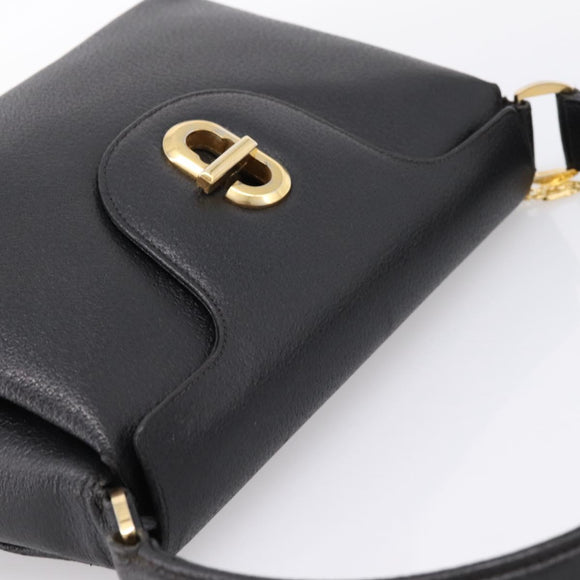 GUCCI Hand Bag Leather Black Gold 000 406 1080 Auth 199095