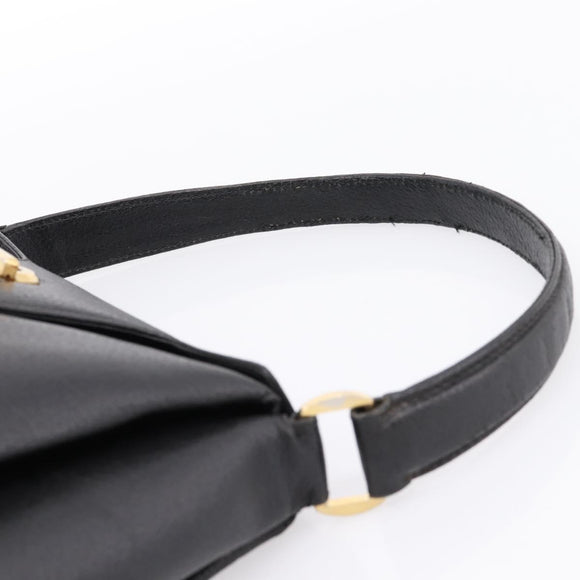 GUCCI Hand Bag Leather Black Gold 000 406 1080 Auth 199095