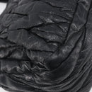 Miu Miu Matelasse Hand Bag Leather Black Gold Auth 199096-16
