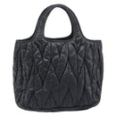 Miu Miu Matelasse Hand Bag Leather Black Gold Auth 199096-2