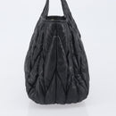 Miu Miu Matelasse Hand Bag Leather Black Gold Auth 199096-4