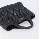 Miu Miu Matelasse Hand Bag Leather Black Gold Auth 199096-6