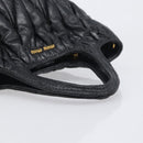 Miu Miu Matelasse Hand Bag Leather Black Gold Auth 199096-7