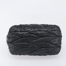 Miu Miu Matelasse Hand Bag Leather Black Gold Auth 199096-5