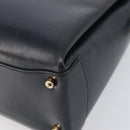 GUCCI Hand Bag Leather Black Gold 000 1448 1269 Auth 199097V-9