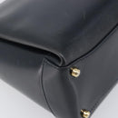 GUCCI Hand Bag Leather Black Gold 000 1448 1269 Auth 199097V-14