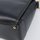 GUCCI Hand Bag Leather Black Gold 000 1448 1269 Auth 199097V-15