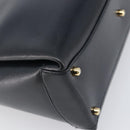 GUCCI Hand Bag Leather Black Gold 000 1448 1269 Auth 199097V-16